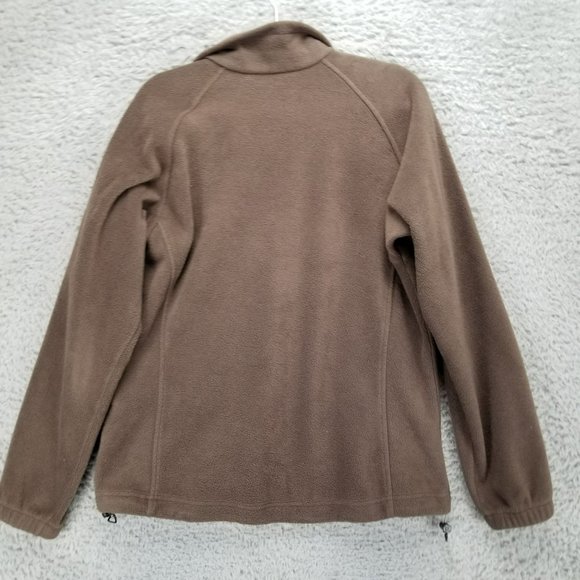 Columbia Jacket Womens Large Brown Fleece Long Sleeve Full Zip - Picture 9 of 10